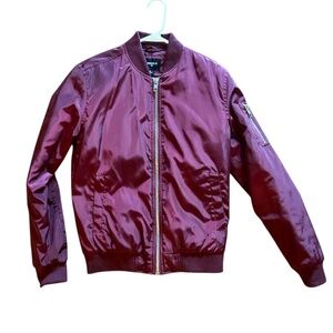Burgundy Bomber Jacket